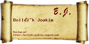 Bollók Joakim névjegykártya